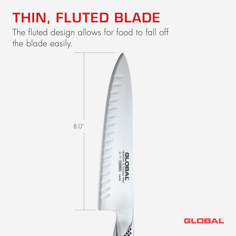 Global - Cook's Knife Fluted 20cm/8" (G61) - Limolin 