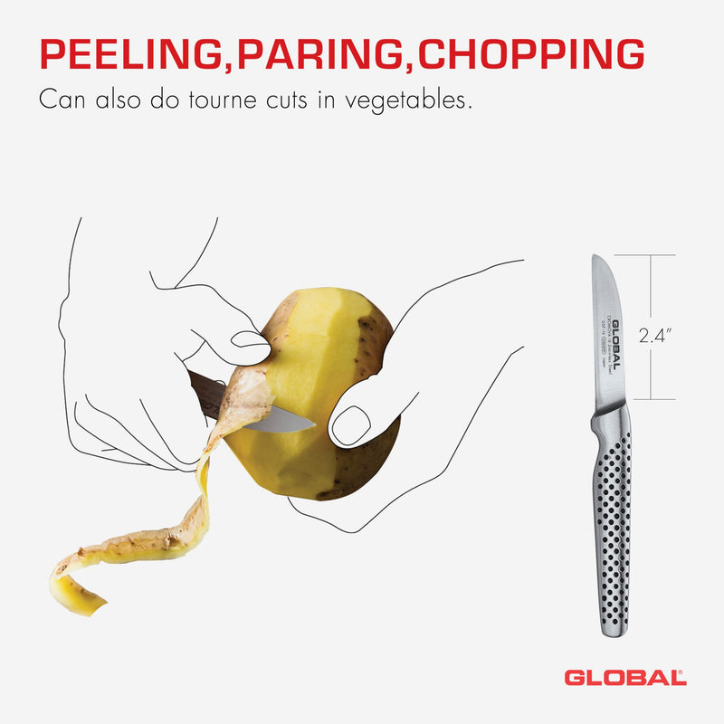Global - Peeling Knife 6cm/2.5" Straight Edge Forged - Limolin 