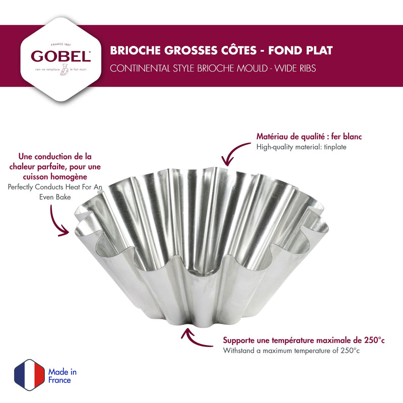 Gobel - Brioche Large Mold/Wide Ribs 20x7.2cm/7.9x2.8" Tin - Limolin 
