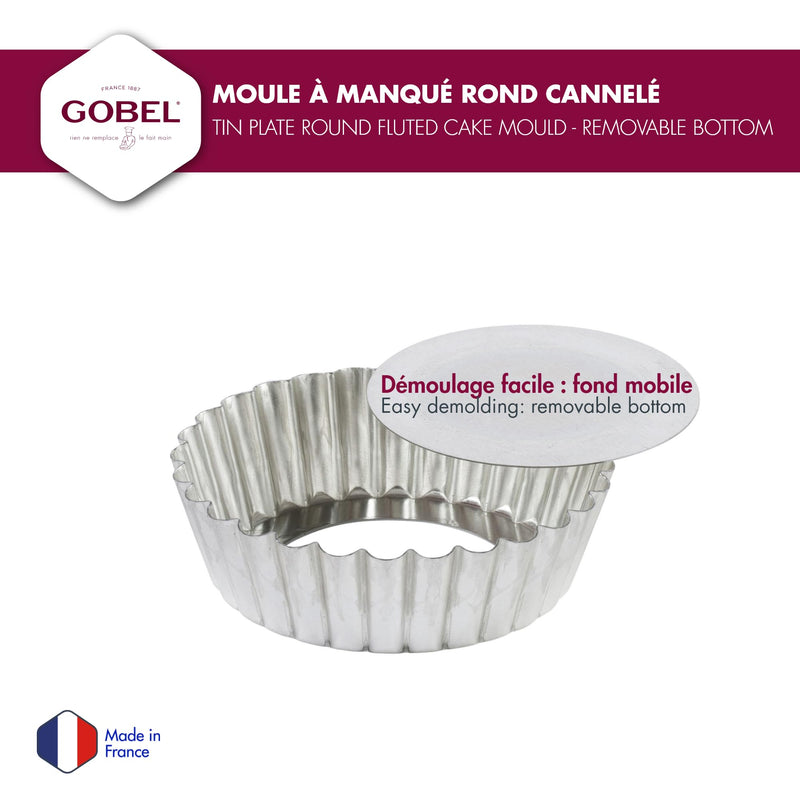 Gobel - Quiche Mold LB w/Narrow Ribs 15x4cm/6x1.6" Tin - Limolin 