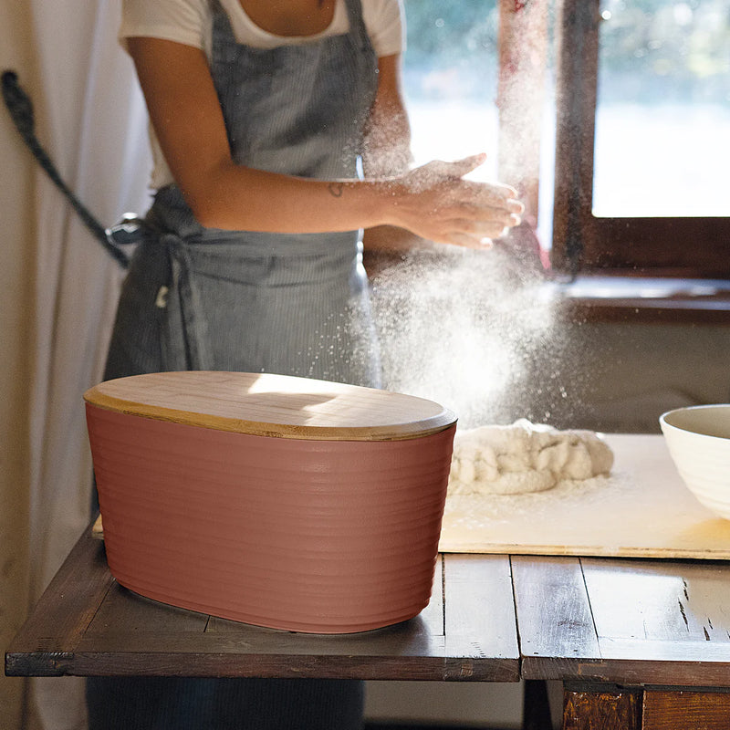 Guzzini - Tierra - Bread Bin With Bamboo Breadboard Top - Limolin 