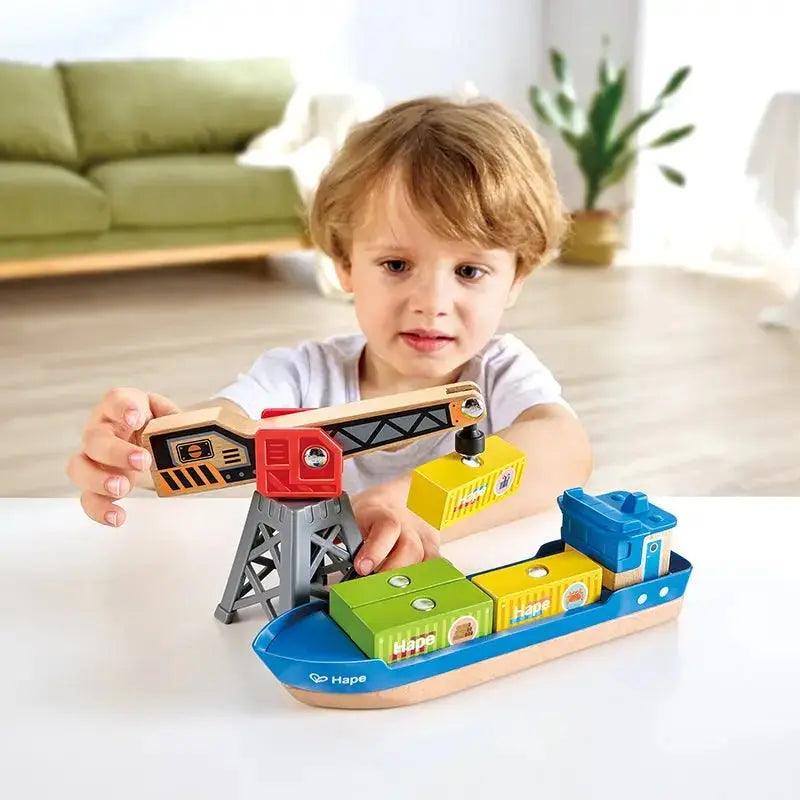 Hape - Cargo Ship & Crane - Limolin 