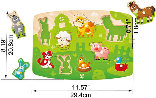 Hape - Farmyard Peg Puzzle - Limolin 