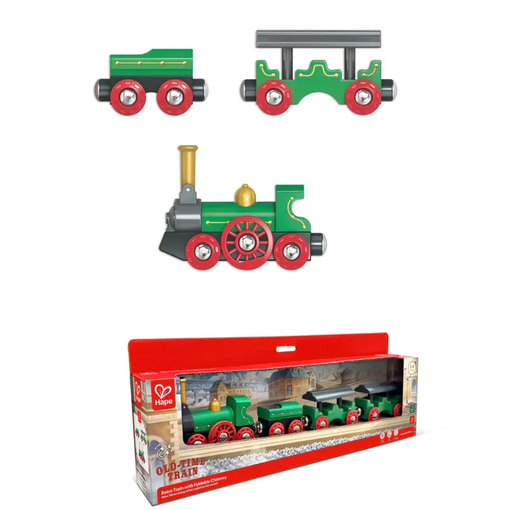 Hape - Train rétro avec cheminée pliable