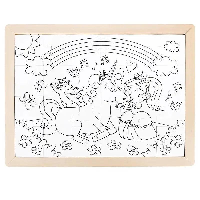 Hape - Unicorn Friends Wooden Puzzle - Limolin 
