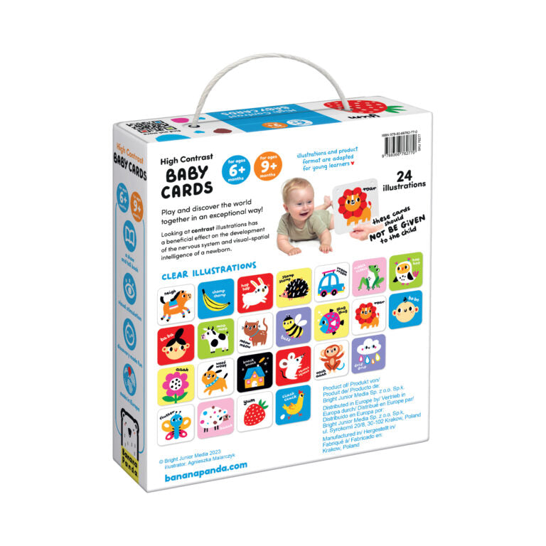 Banana Panda - HIGH CONTRAST - BABY - 12 Cardsa- (6m-9m) - Limolin 