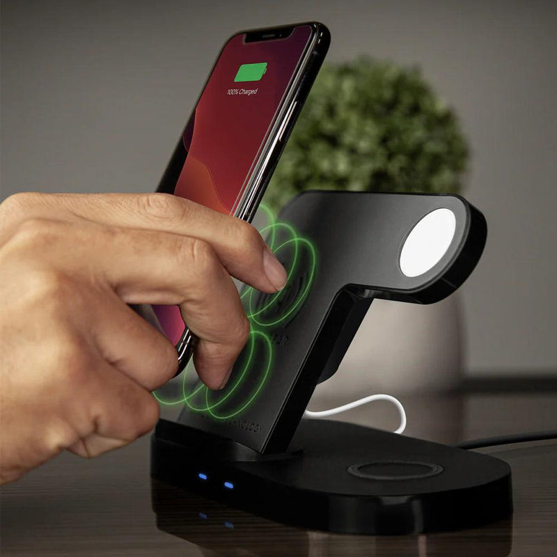 HyperGear - 3-In-1 Wireless Charging Dock With 10W Wireless Fast Charge | Black - Limolin 