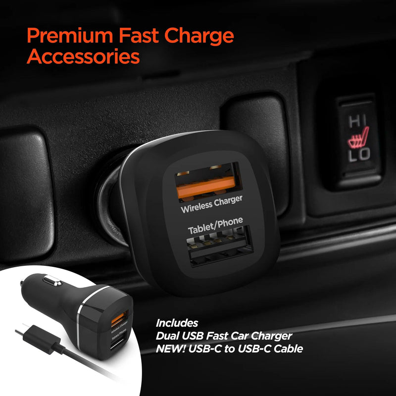 HyperGear - Gravity 15W Wireless Fast Charging Mount | Vent + Dashboard + Windshield | Black - Limolin 