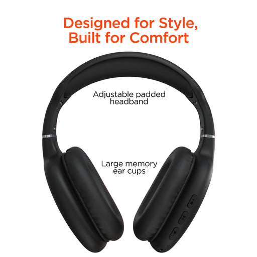 HyperGear - Headphones Bluetooth Vibe Over The Ear - Black - Limolin 