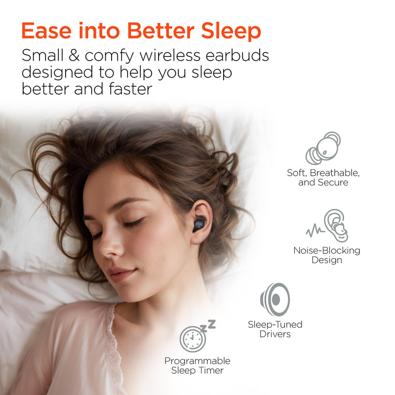 HyperGear - Hypergear Earbuds Bluetooth Sleepeez Mini - Black - Limolin 