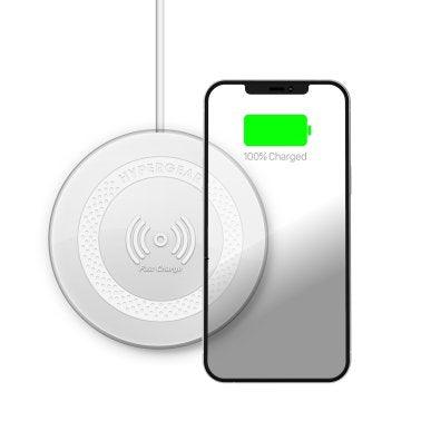 HyperGear - Qi Wireless Charging Pad 15W Fast Charge Includes Charging Cable And Wall Charger - White - Limolin 