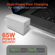 HyperGear - Speedboost 65W Usb-C Pd Gan Laptop Wall Charger With Pps - Limolin 