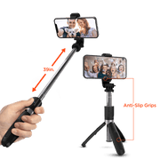 HyperGear - Vlogging Tripod & Selfie Stick In One - Black - Limolin 