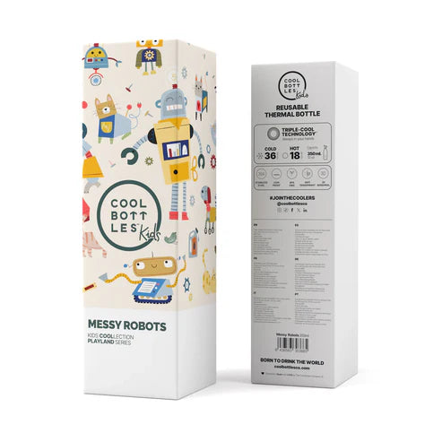 Cool Bottles - Kids 350 mL - Playland Series - Messy Robots