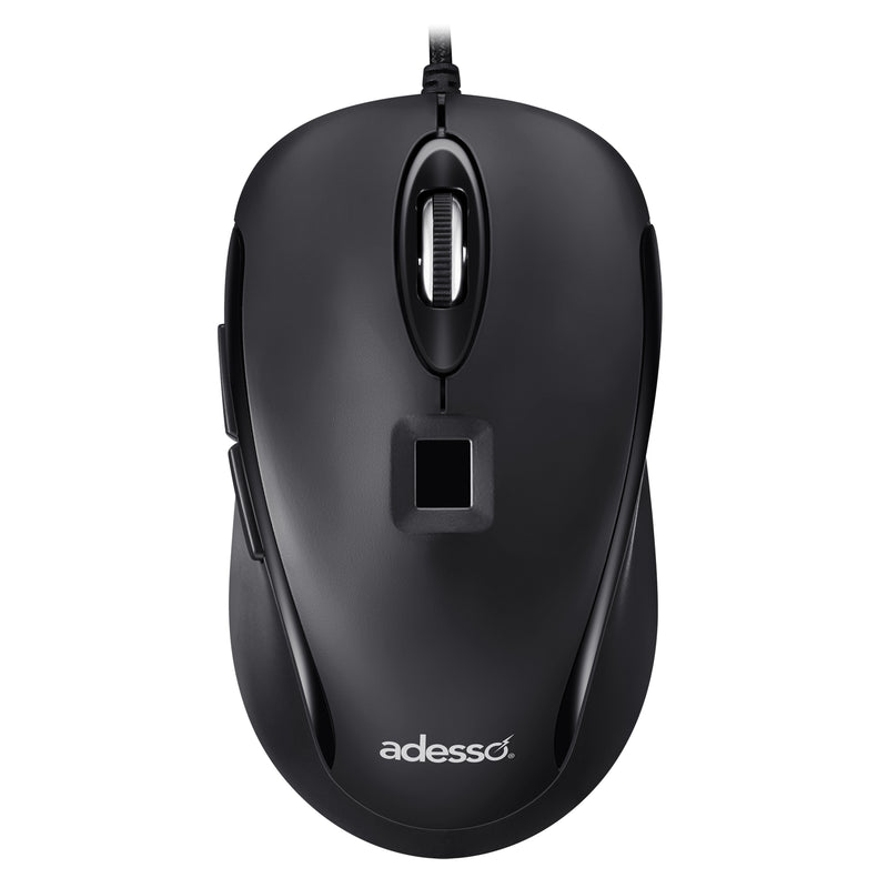 Adesso – Souris filaire 1200 ppp avec lecteur d’empreintes digitales intégré – Conforme aux normes TAA