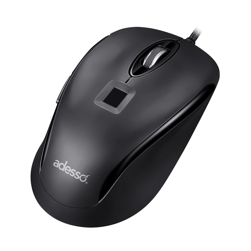 Adesso – Souris filaire 1200 ppp avec lecteur d’empreintes digitales intégré – Conforme aux normes TAA