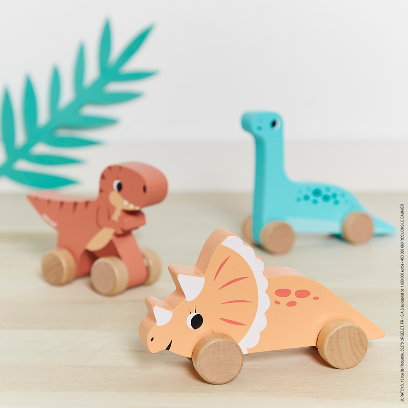 DINO - PUSH-ALONG DINOS (SOLD 6 UNITS - 6 MODELS)