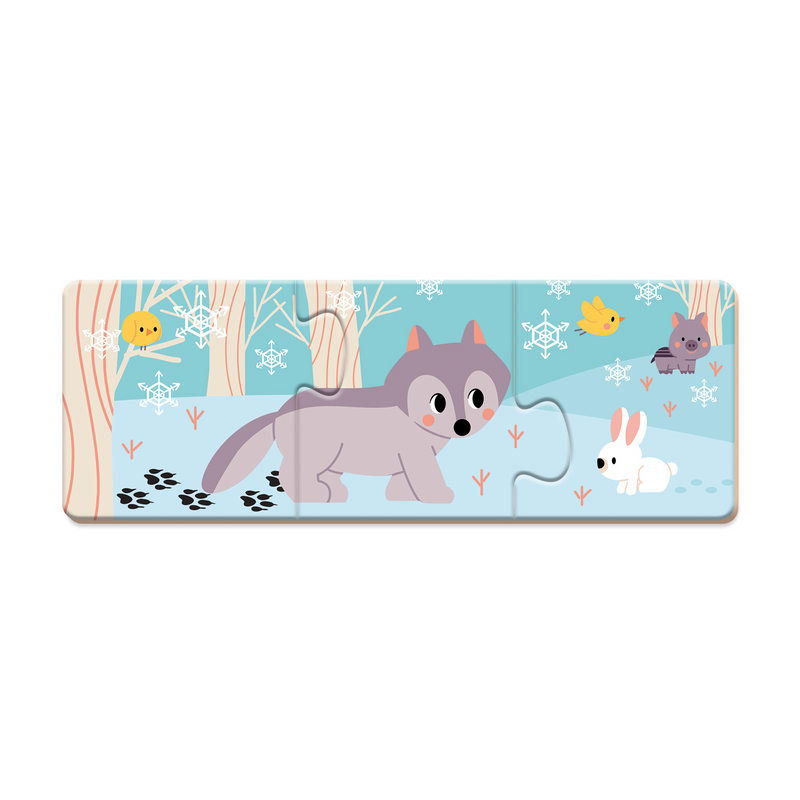 PZ3: SET 10 PUZZLES OF 3 pcs - ANIMAL FOOTPRINTS