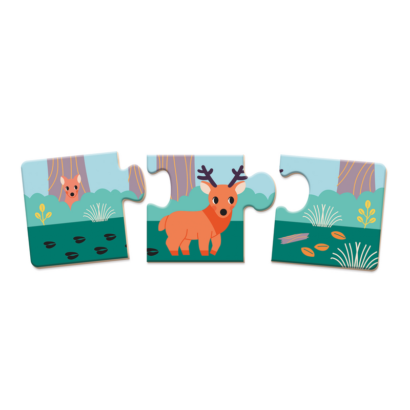 PZ3: SET 10 PUZZLES OF 3 pcs - ANIMAL FOOTPRINTS