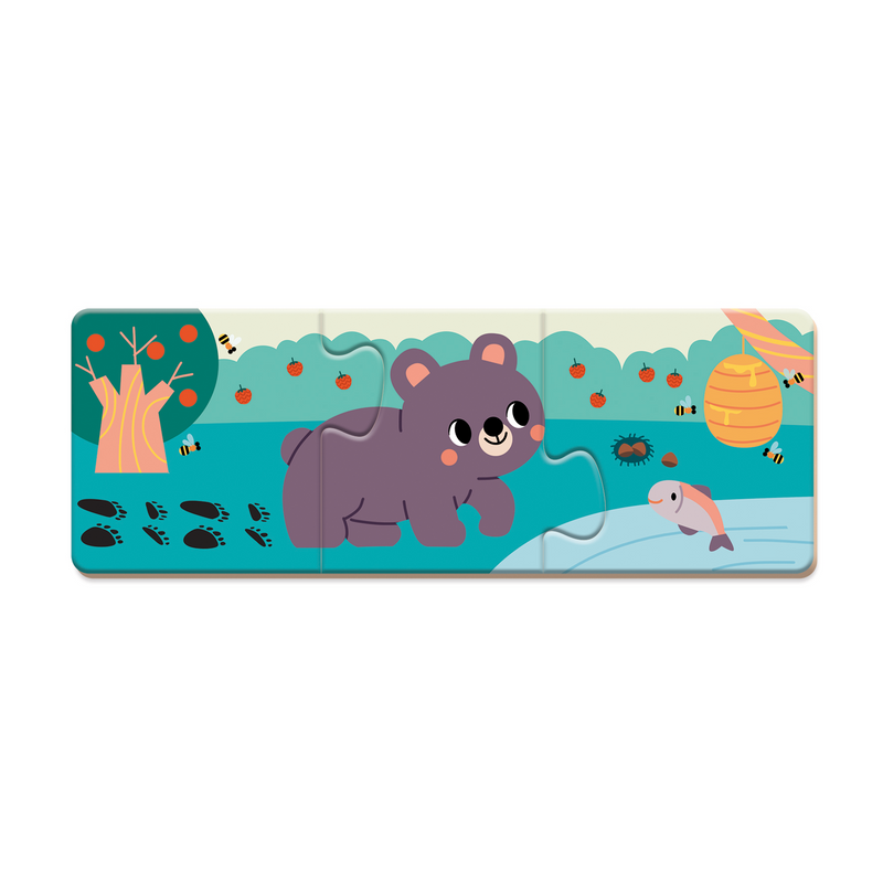 PZ3: SET 10 PUZZLES OF 3 pcs - ANIMAL FOOTPRINTS