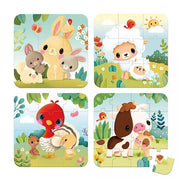 Janod - 4 in 1 Progressive Puzzles - Farm - Limolin 