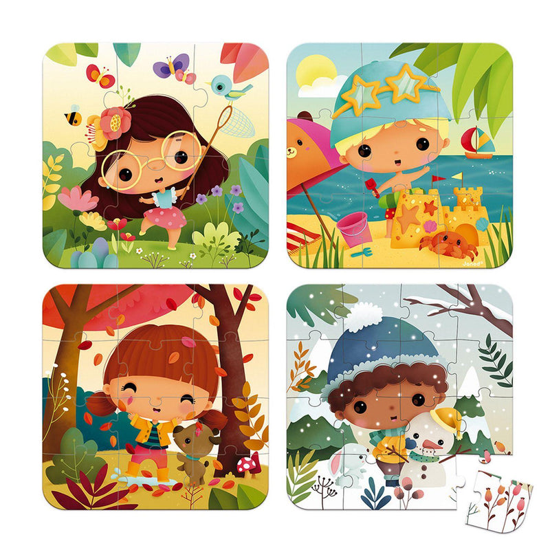 Janod - 4 in 1 Progressive Puzzles - Seasons - Limolin 