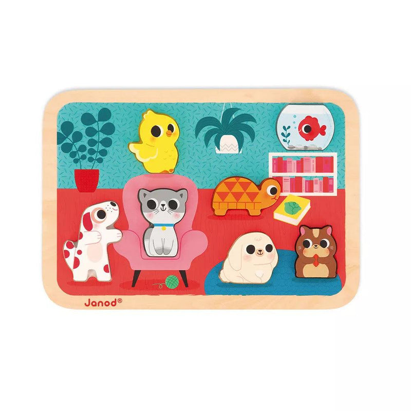 Janod - Chunky Puzzle Pets 7 pieces - Limolin 