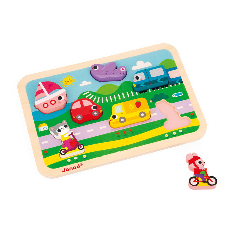 Janod - Chunky Puzzle Vehicles 7 pieces - Limolin 