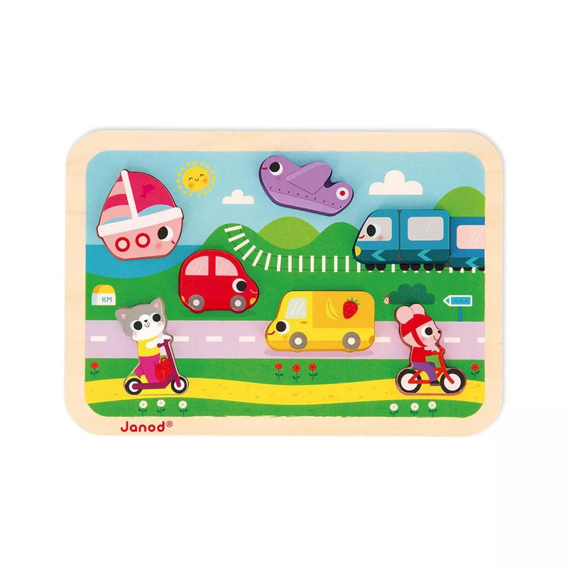 Janod - Chunky Puzzle Vehicles 7 pieces - Limolin 