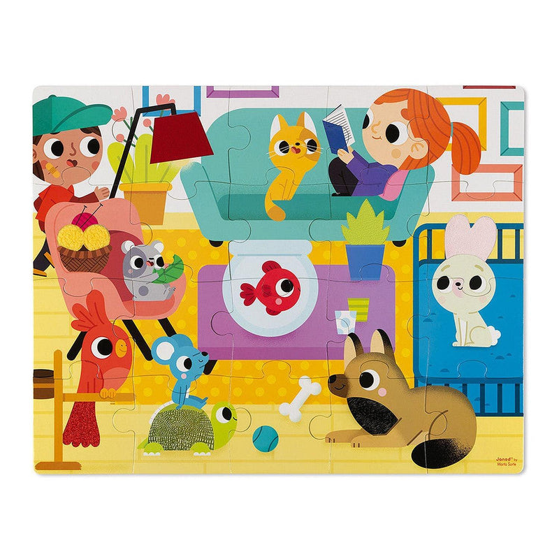 Janod - Tactile - Pets (20-Piece Puzzle) - Limolin 