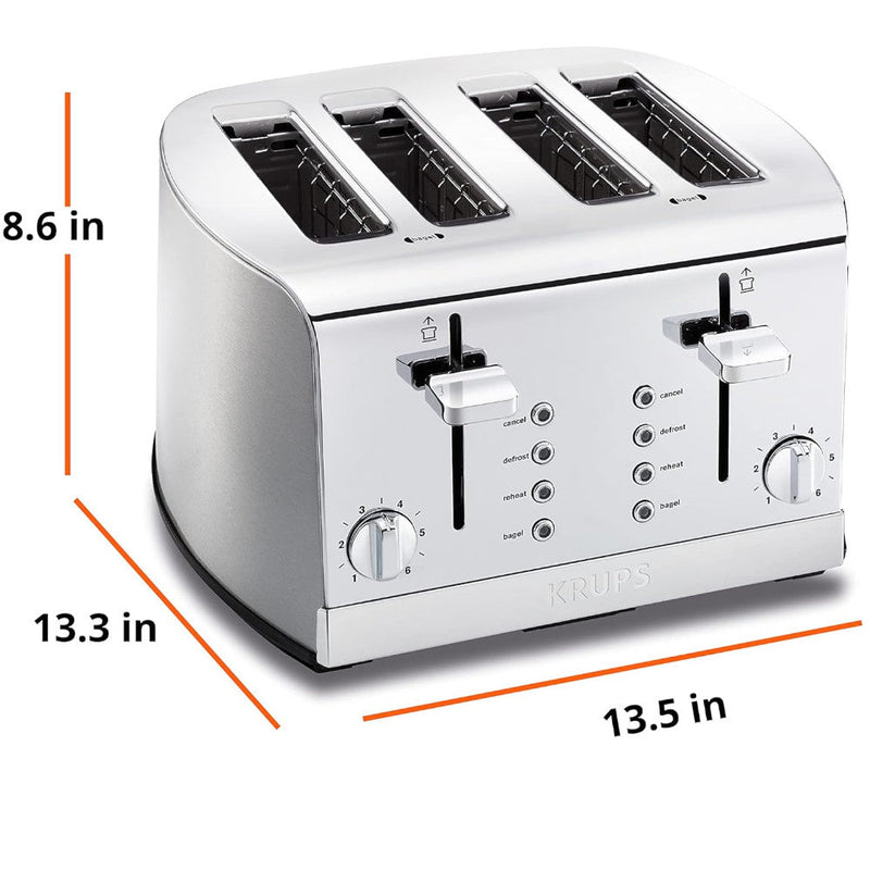 KRUPS - KH734D51 - 4-Slice Stainless Steel Toaster
