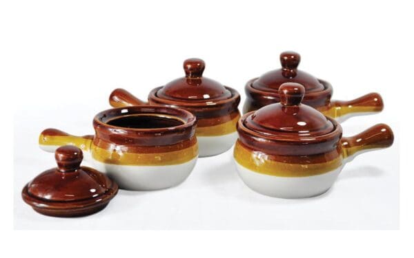 KITCHEN BASICS - Onion Soup Bowl 4/ST Brown - Limolin 