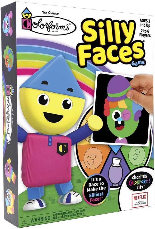 Kahootz Colorforms Silly Faces Game box and reusable face pieces