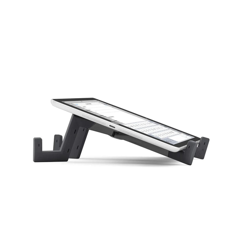 Keko universal tablet stand, black - tablet in low viewing angle