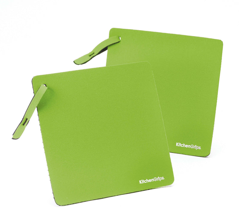 Kitchen Grips - Pot Grabber 18cm/7" Lime/Black FLXaPrene 2pc Set - Limolin 