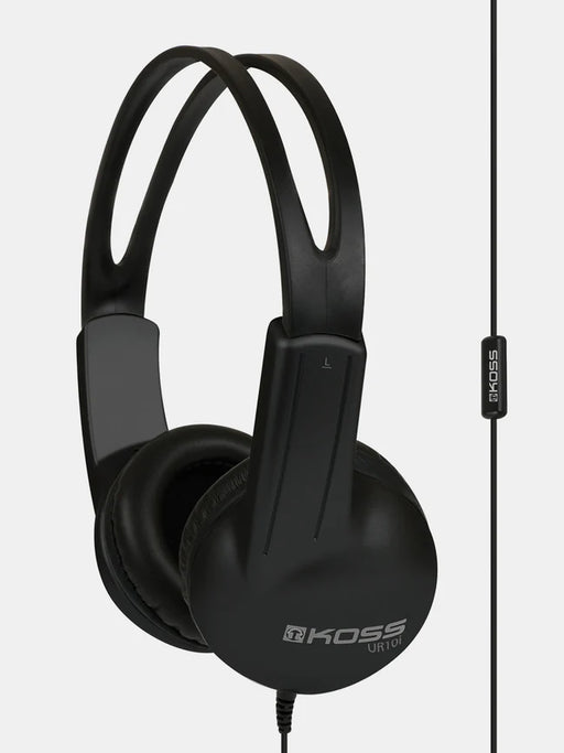 Koss UR10i on-ear headphones with microphone, front view