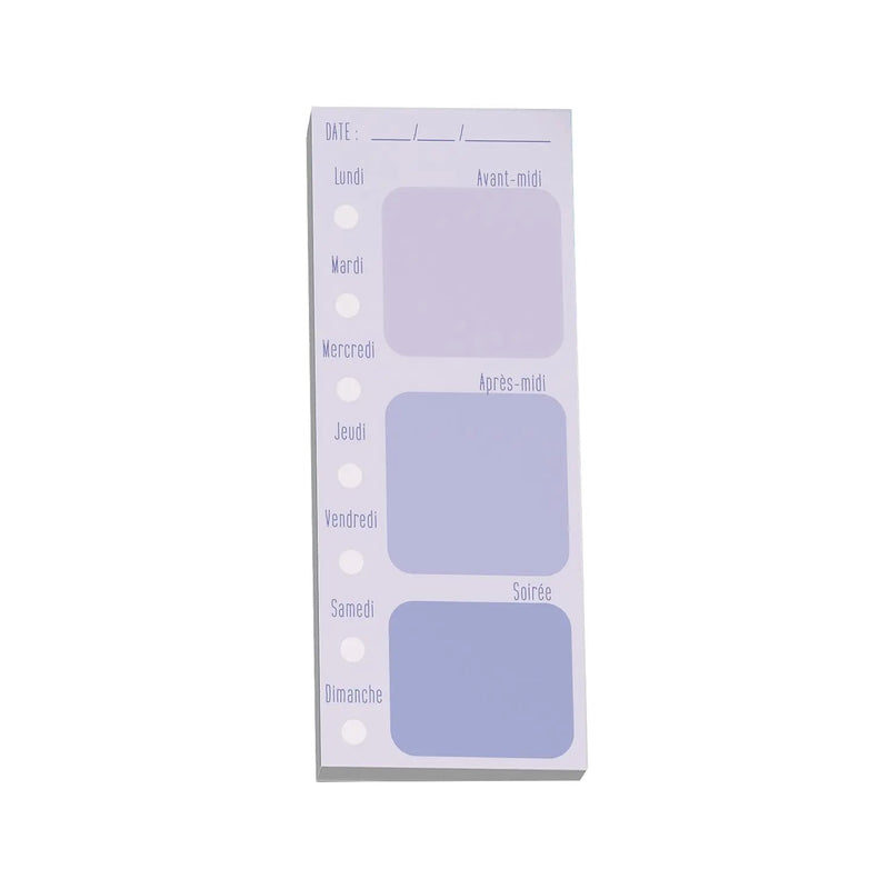 NOTE PAD - HORAIRE MAUVE (4''X10'')