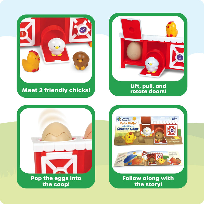Learning Resources - Peeksville Hide & Cheep Chicken Coop - Limolin 