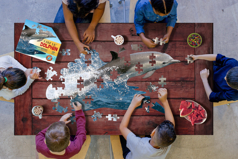 Madd Capp Puzzles – I Am Lil' Dolphin Jigsaw Puzzle | 100 Pieces – lifestyle view