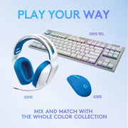 Logitech - Gaming Headset G335 with Boom Mic Adjustable Headband Volume Control Mute PC/Console 35mm - White/Blue - Limolin 