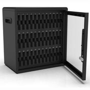 Luxor CellGuard CHZZ001 locking phone storage cabinet — door open with numbered foam slots