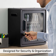 Luxor CellGuard CHZZ001 locking phone storage cabinet — cabinet in use