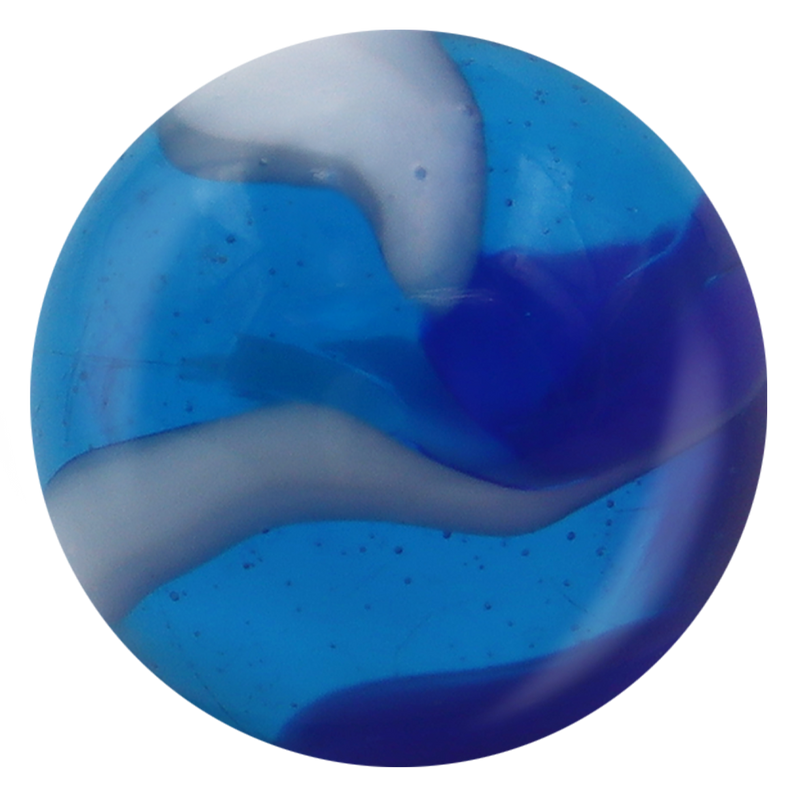Mega Marbles Blue Jay - representative marble design close-up