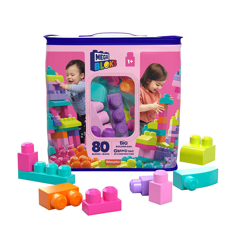 Mattel - MEGA BLOCKS - Big Building Bag (80 Blocks) - Pastel - Limolin 