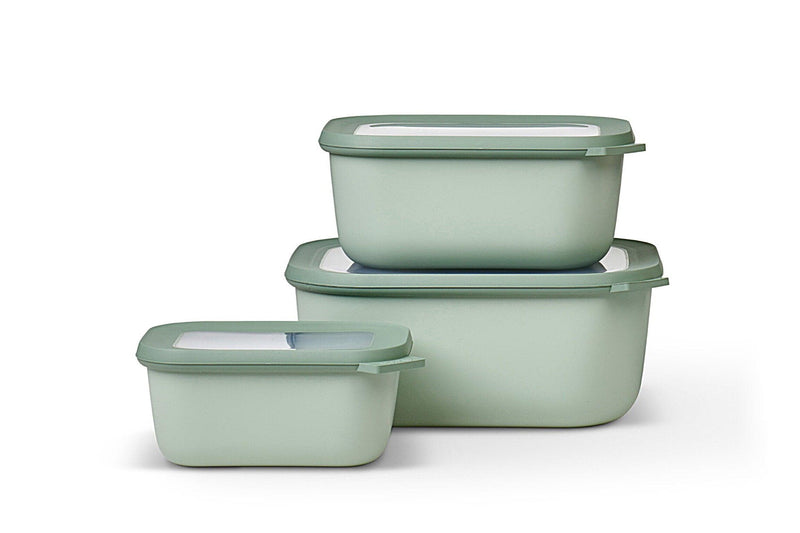 Mepal - Cirqula Multi-Bowl Deep Rectangular 3-Part Set - Limolin 