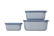Mepal - Cirqula Multi-Bowl Deep Rectangular 3-Part Set - Limolin 