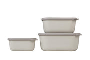Mepal - Cirqula Multi-Bowl Deep Rectangular 3-Part Set - Limolin 