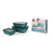 Mepal - Cirqula Multi-Bowl Low Rectangular 3-Part Set - Limolin 