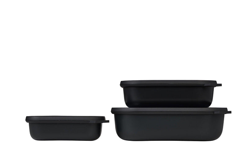 Mepal - Cirqula Multi-Bowl Low Rectangular 3-Part Set - Limolin 