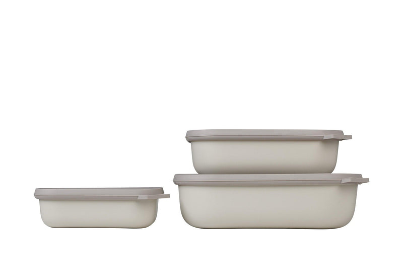 Mepal - Cirqula Multi-Bowl Low Rectangular 3-Part Set - Limolin 